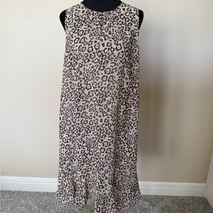 LOFT Animal Print Maxi Dress - Black and Tan